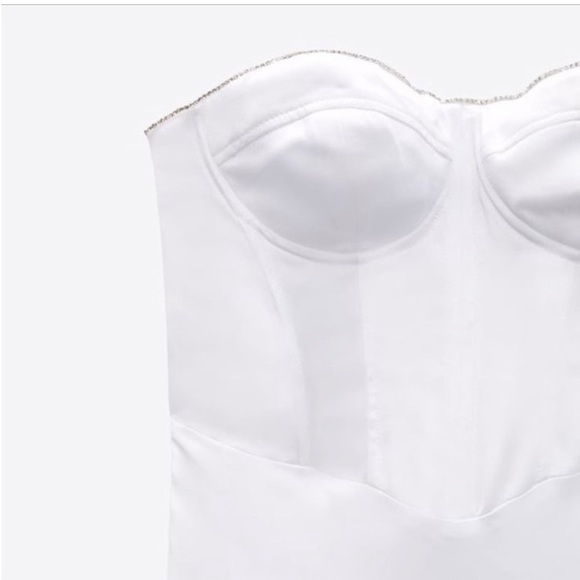 Zara Dresses Zara Corset Strapless Midi Dress Small White Poshmark